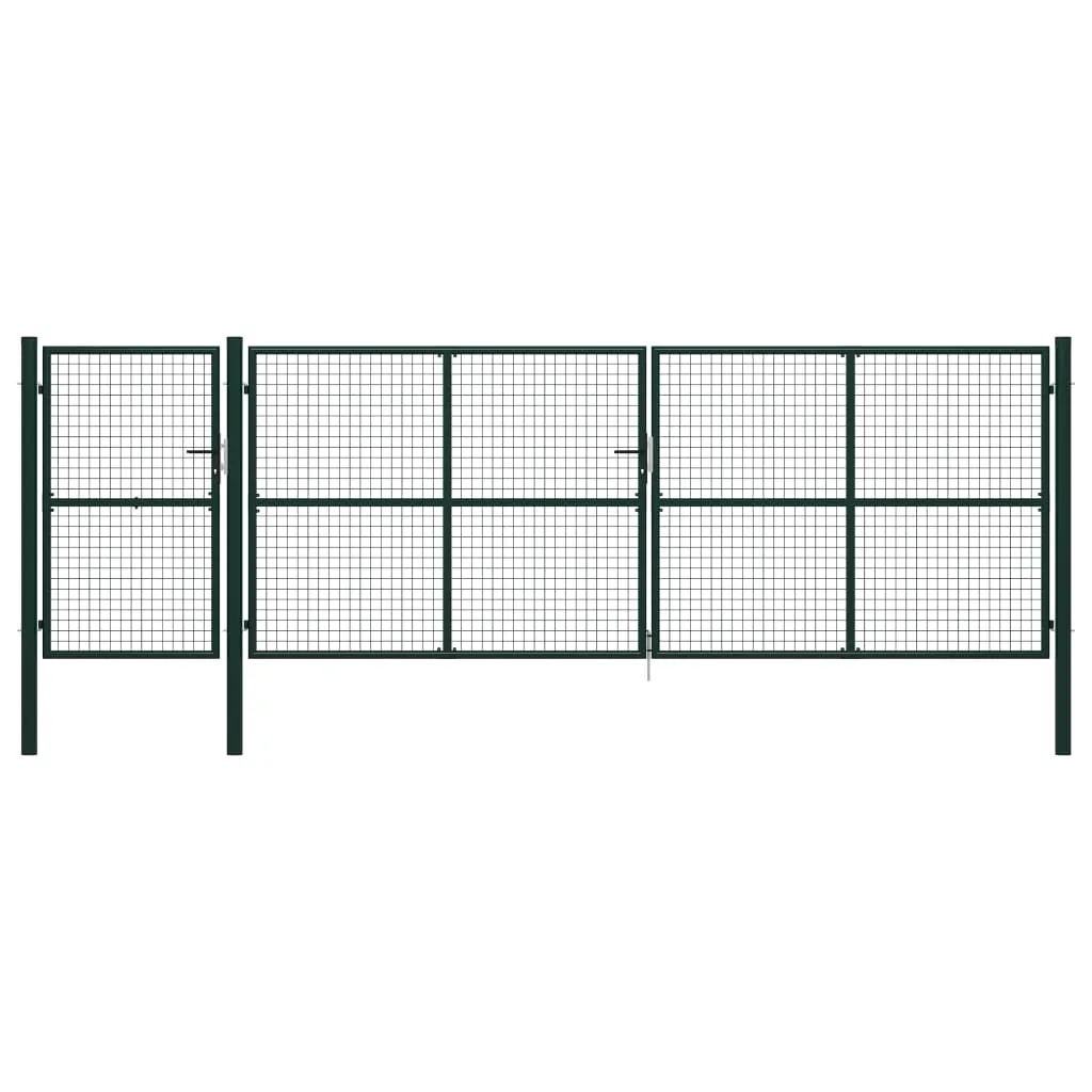 vidaXL Cancello per Giardino in Acciaio 500x150 cm Verde