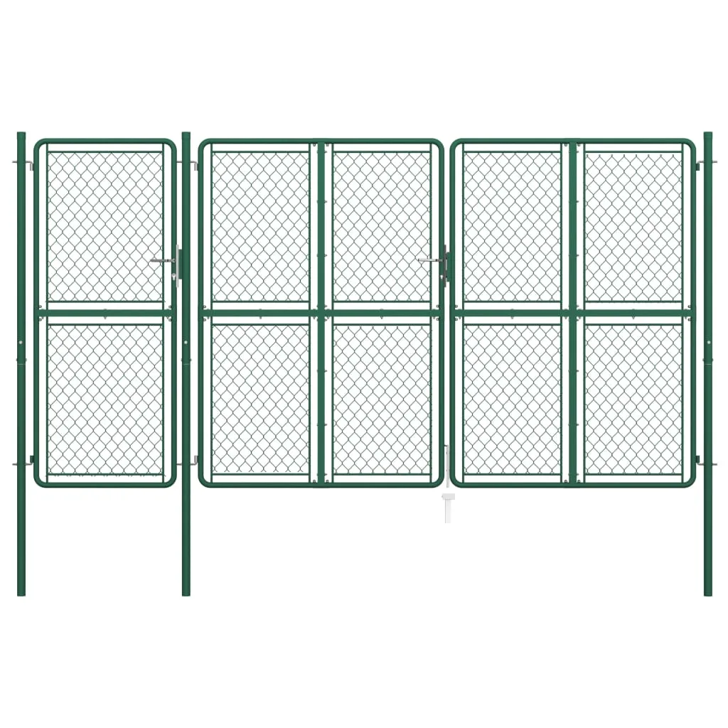 vidaXL Cancello per Giardino in Acciaio 200x395 cm Verde