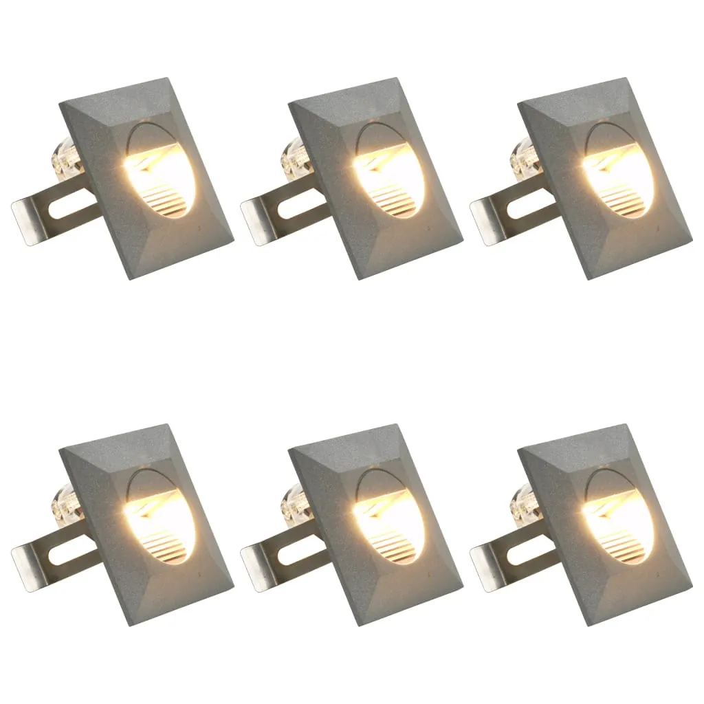 vidaXL Lampade da Parete da Esterno a LED 6 pz 5 W Argento Quadrate