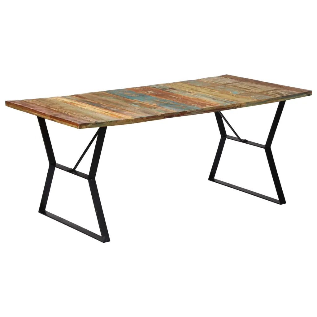 vidaXL Tavolo da Pranzo 180x90x76 cm in Legno Massello di Recupero