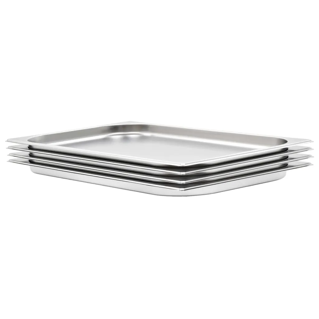 vidaXL Contenitori Gastronorm 4 pz GN 1/1 20 mm in Acciaio Inox