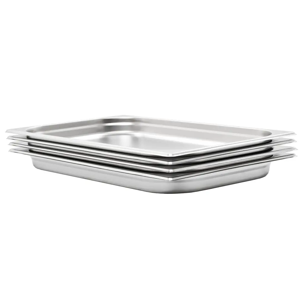 Contenitori Gastronorm 4 pz GN 1/1 40 mm in Acciaio Inox