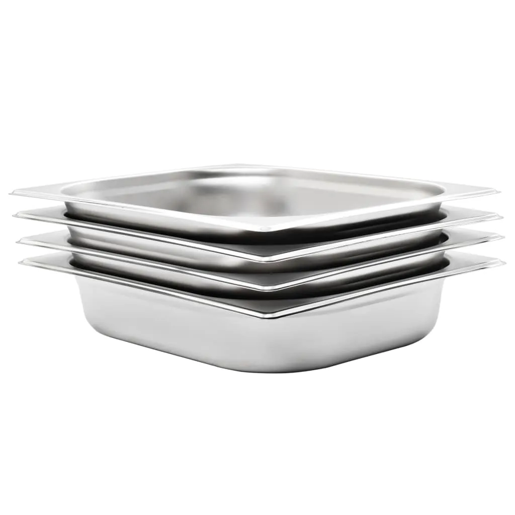 vidaXL Contenitori Gastronorm 4 pz GN 1/2 65 mm in Acciaio Inox