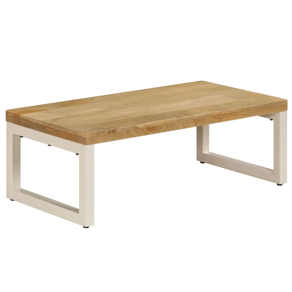 vidaXL Tavolino da Caffè 100x50x35cm Legno Massello di Mango e Acciaio