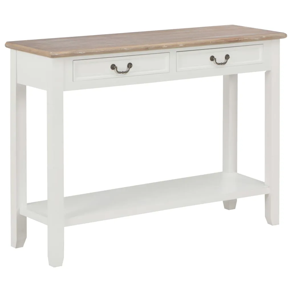 vidaXL Tavolo Consolle Bianco 110x35x80 cm in Legno