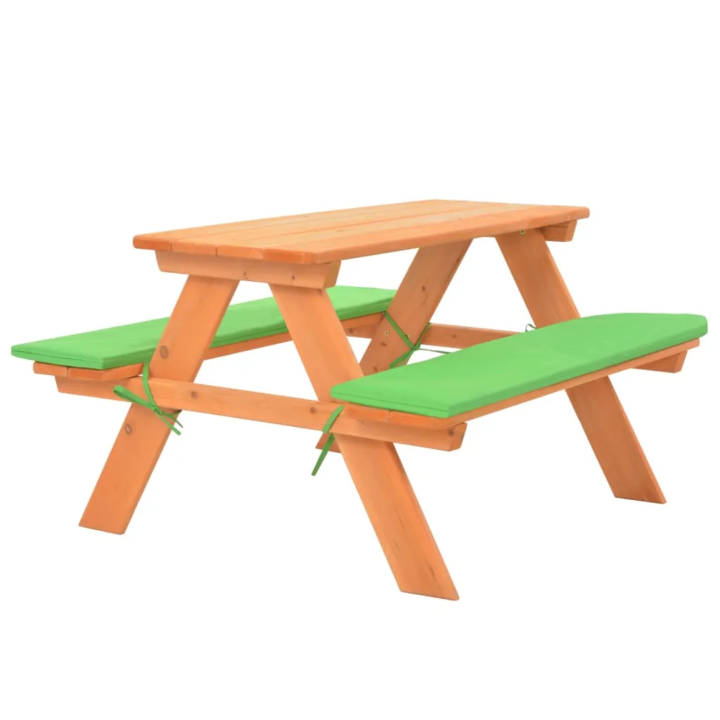 vidaXL Tavolo e Panche da Picnic 89x79x50 cm Legno Massello di Abete