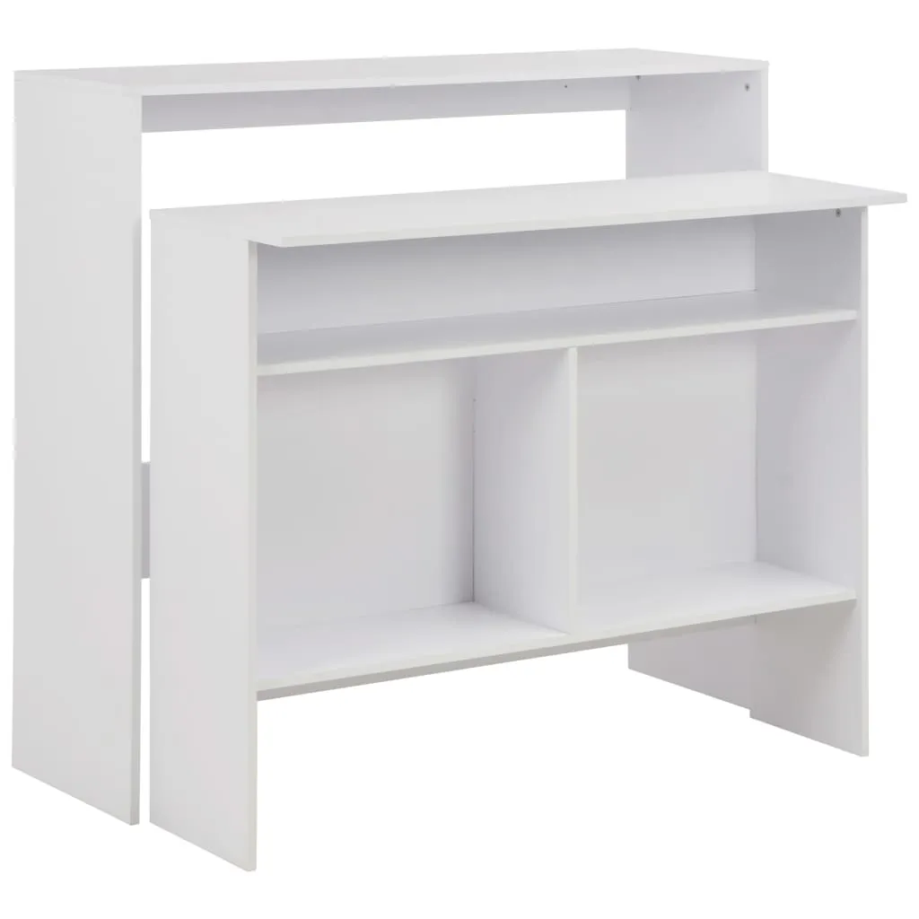 vidaXL Tavolo da Bar a 2 Livelli Bianco 130x40x120