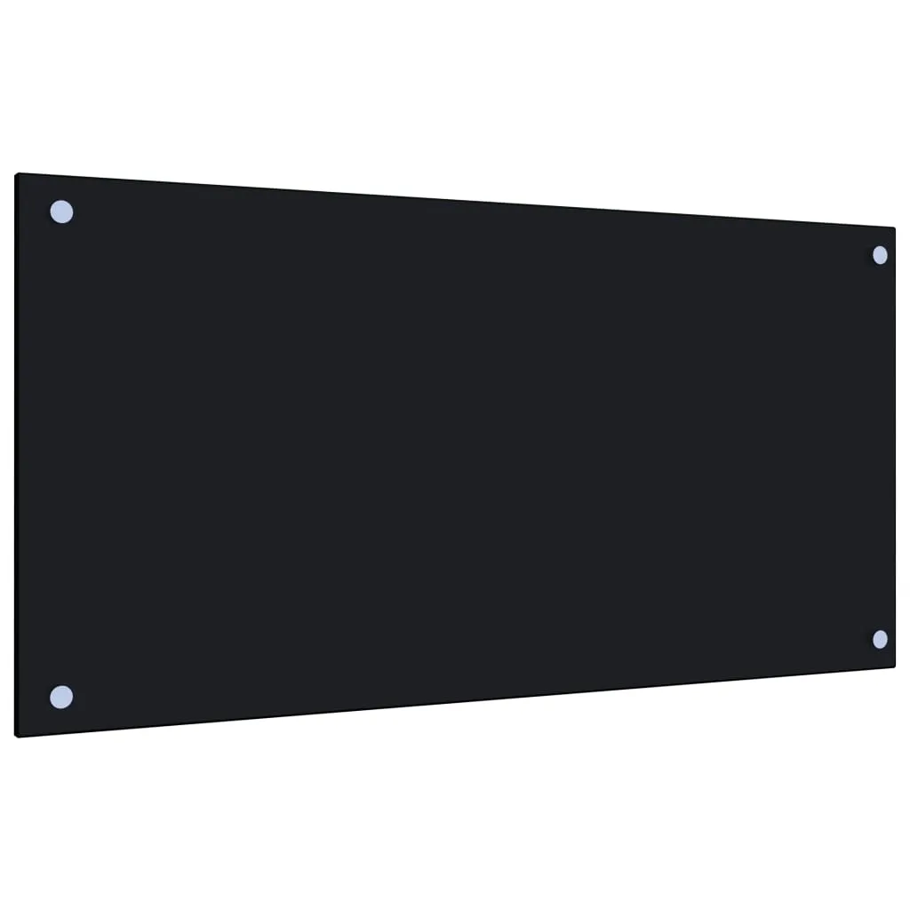 vidaXL Paraschizzi per Cucina Nero 80x40 cm in Vetro Temperato