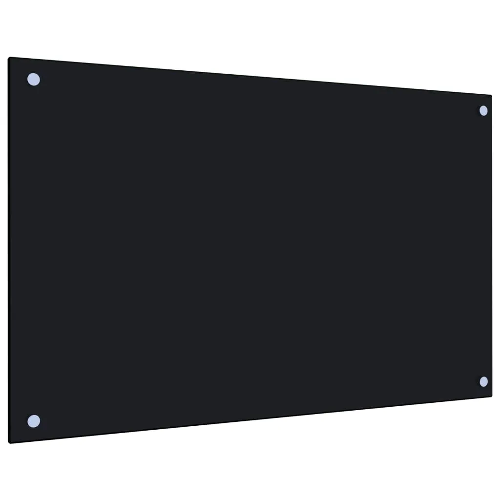 vidaXL Paraschizzi per Cucina Nero 80x50 cm in Vetro Temperato