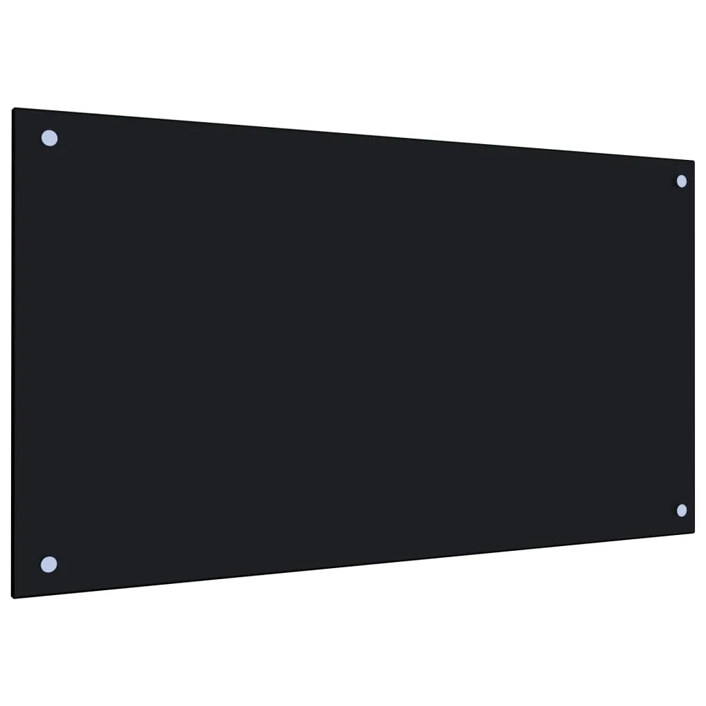 vidaXL Paraschizzi per Cucina Nero 90x50 cm in Vetro Temperato