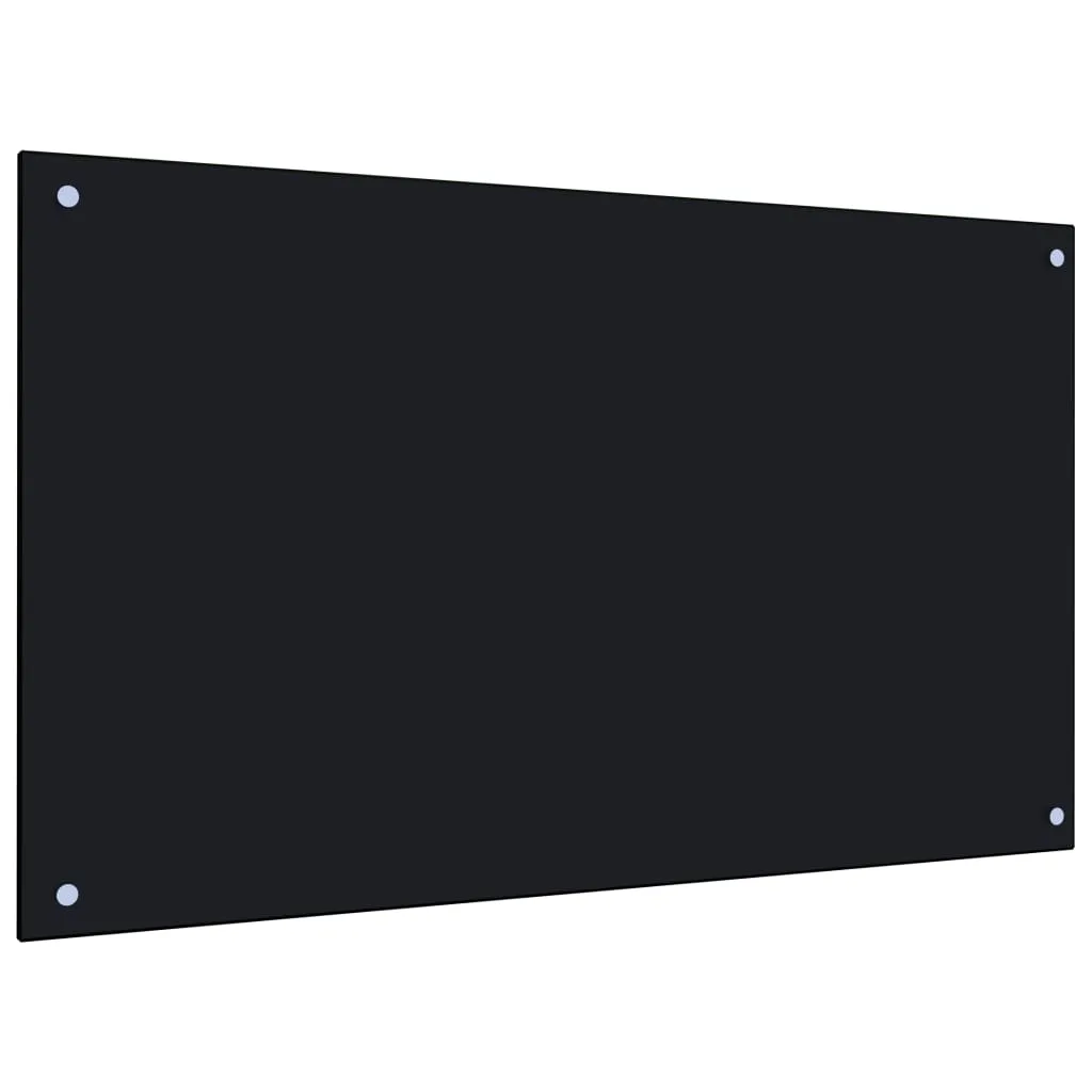 vidaXL Paraschizzi per Cucina Nero 100x60 cm in Vetro Temperato