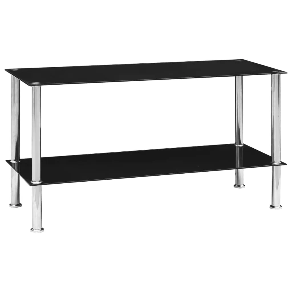 vidaXL Tavolino da Salotto Nero 110x43x60 cm in Vetro Temperato