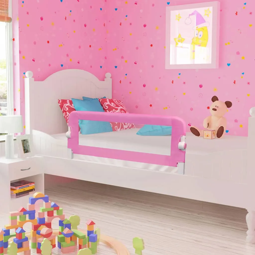 vidaXL Sponde Letto di Sicurezza Bambini Rosa 120x42cm in Poliestere