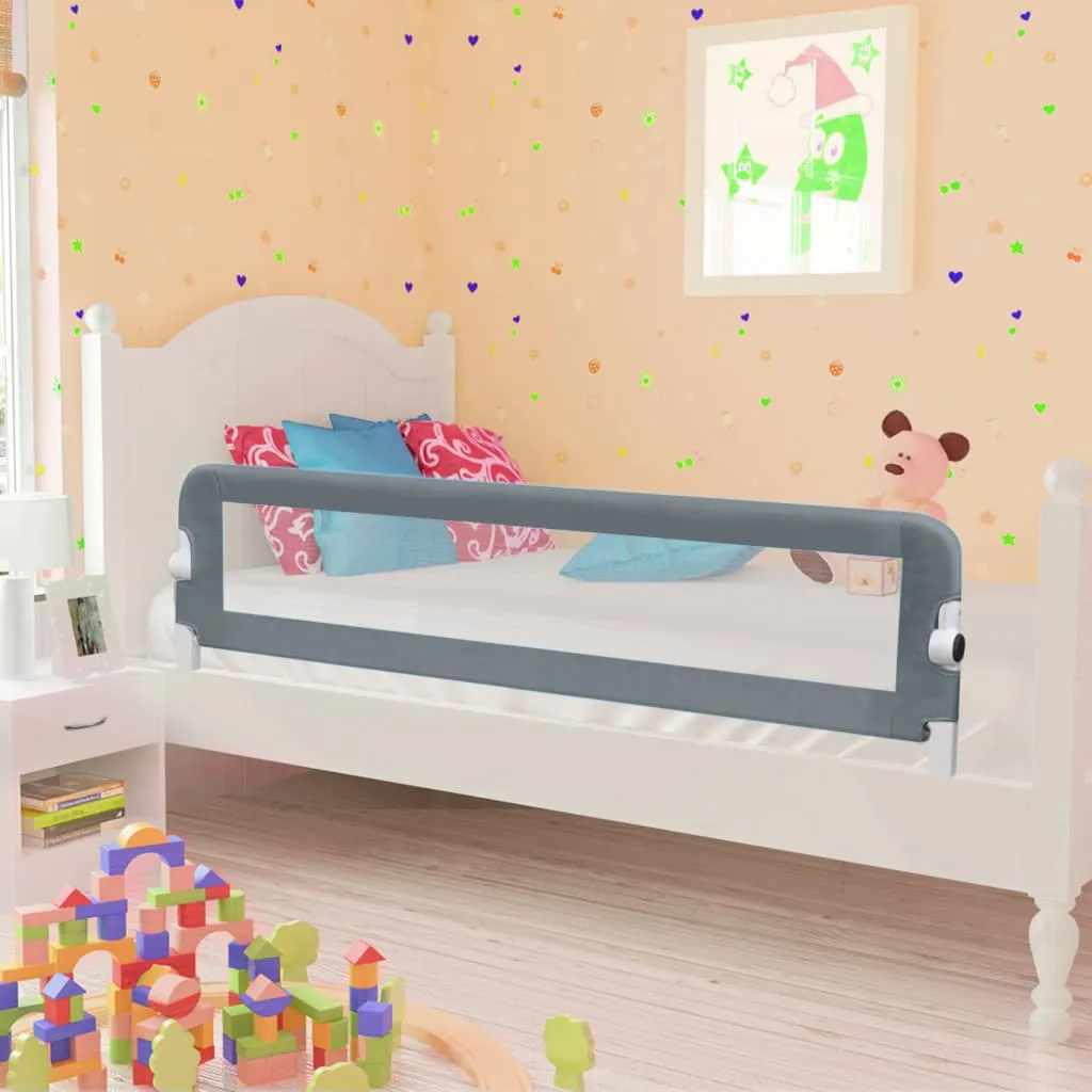 vidaXL Sponde Letto di Sicurezza Bambini Grigio 120x42cm Poliestere