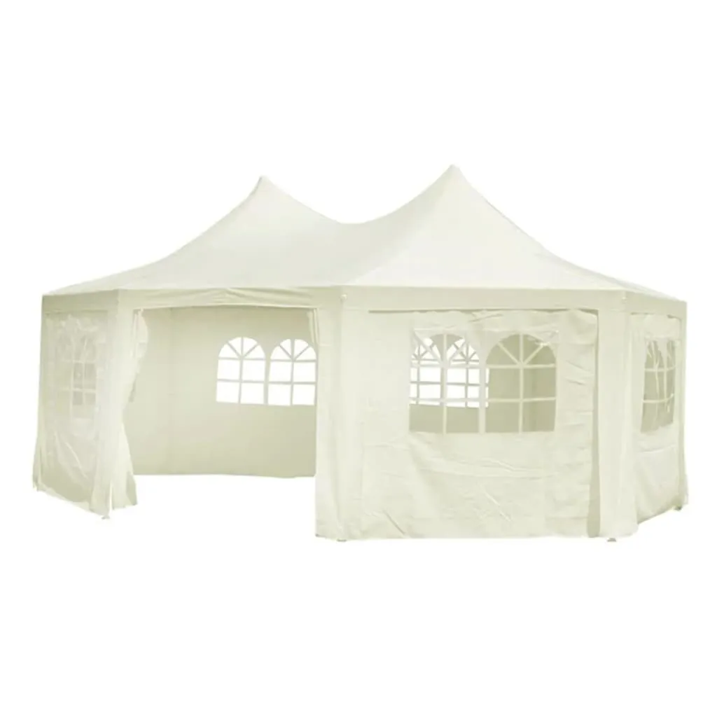 vidaXL Tendone da Festa Ottagonale Crema 6 x 4,4 x 3,5 m