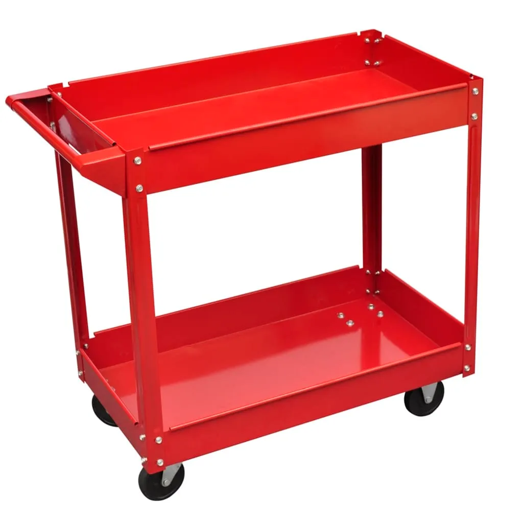 vidaXL Carrello Portautensili da Officina 100 Kg Rosso