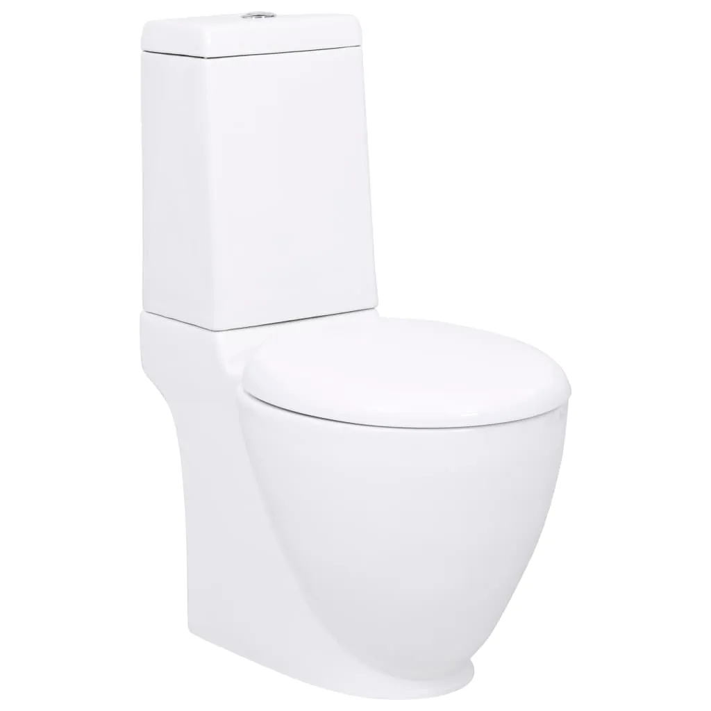 vidaXL Vaso WC in Ceramica con Scarico Dietro Bianco