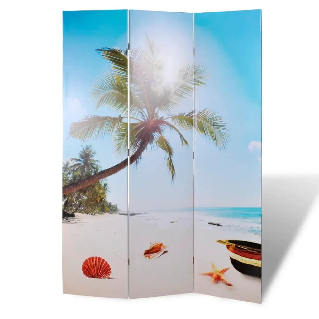 vidaXL Paravento Pieghevole 120x170cm con Stampa Spiaggia