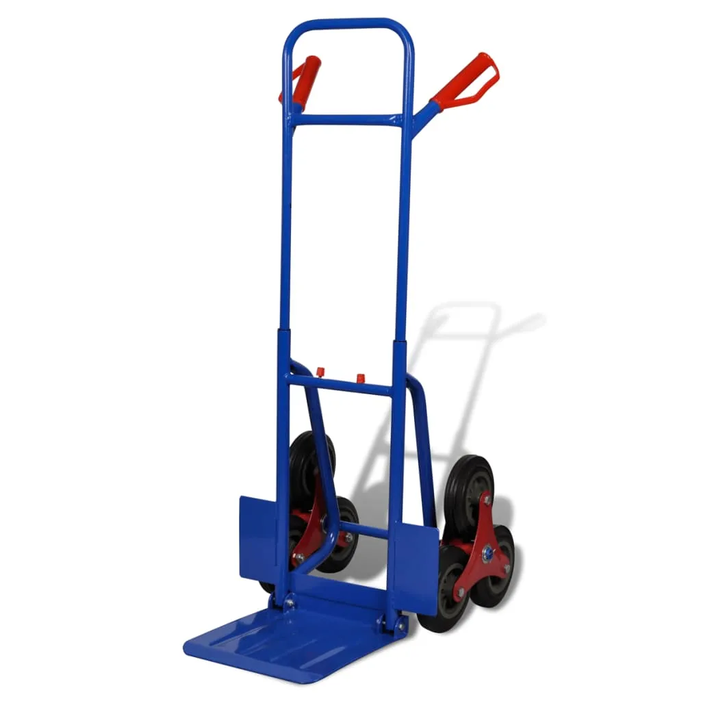 vidaXL Carrello per Scale Pieghevole con 6 Ruote Blu