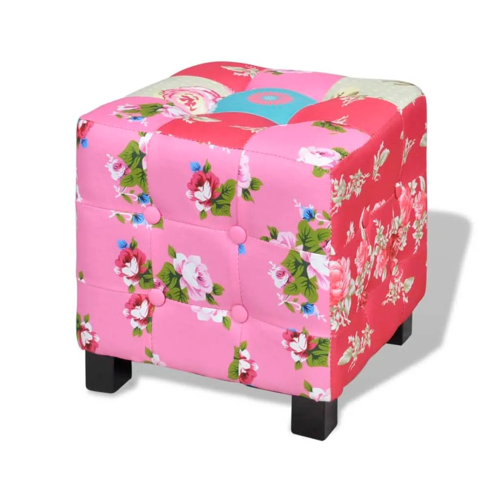 vidaXL Poggiapiedi Patchwork Pouf in Stile Pastorizio