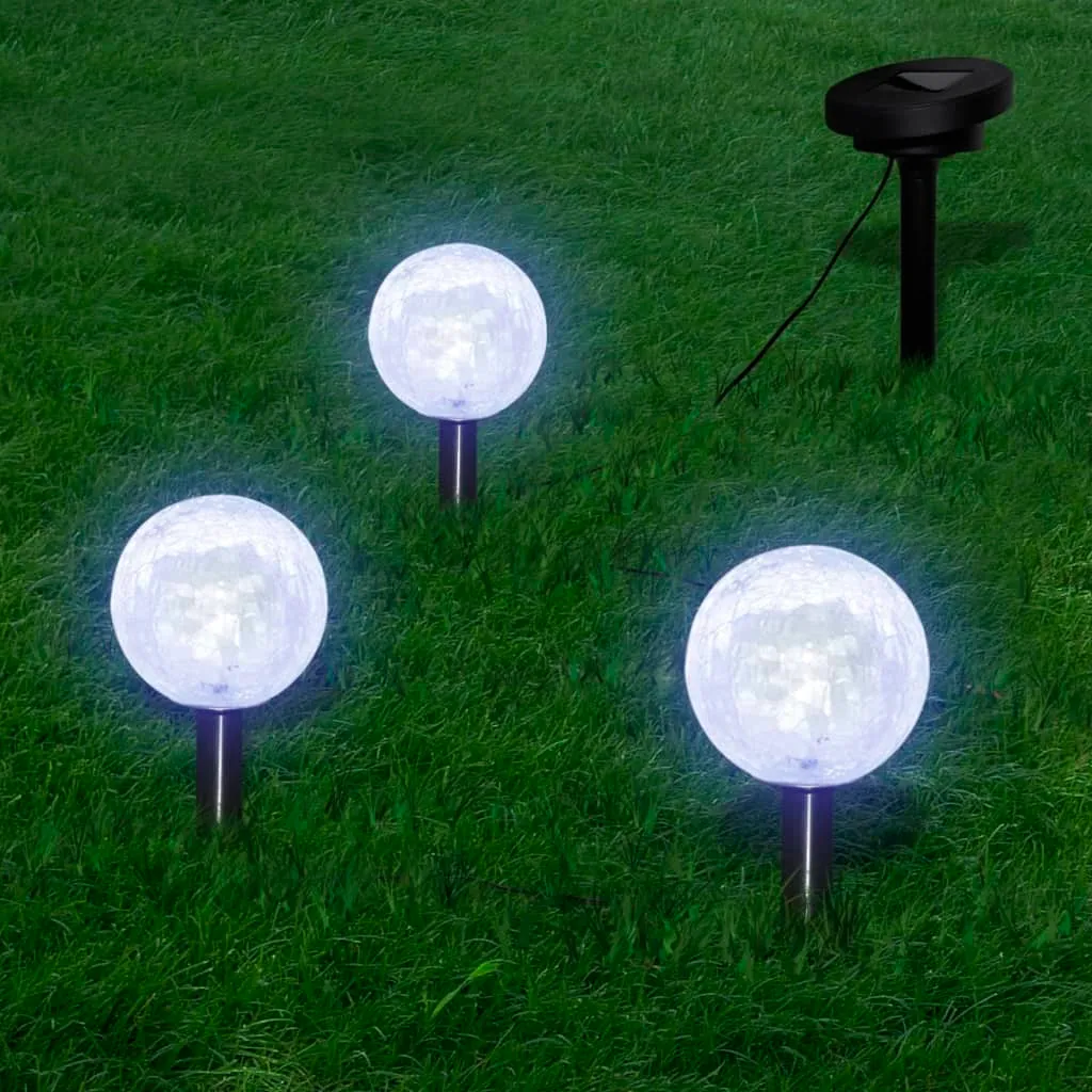 vidaXL Lampioncini Solari a LED 3 pz con Picchetti e Pannelli Solari