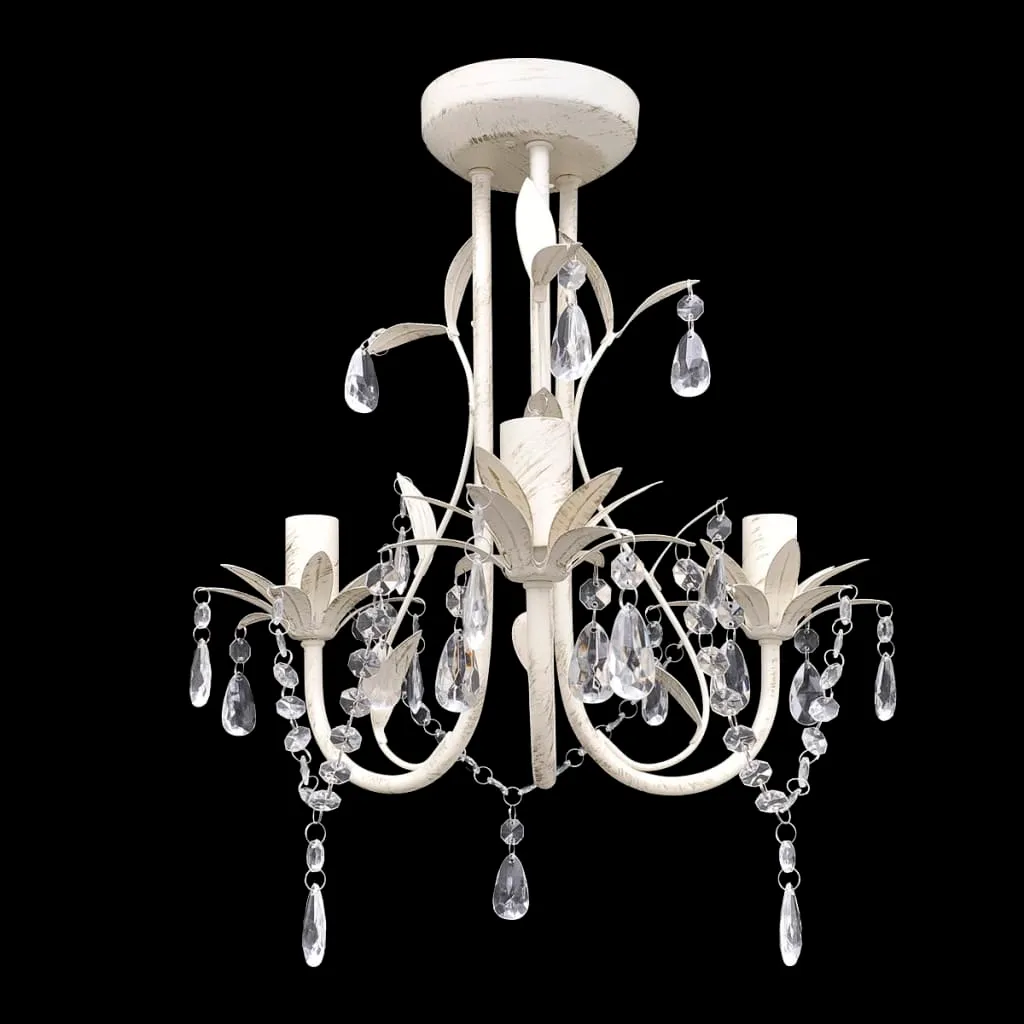 vidaXL Lampadario da Soffitto Cristallo Elegante Bianco