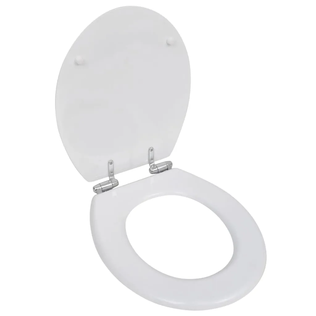 vidaXL Sedile WC MDF Coperchio Chiusura Ammortizzata Semplice Bianco