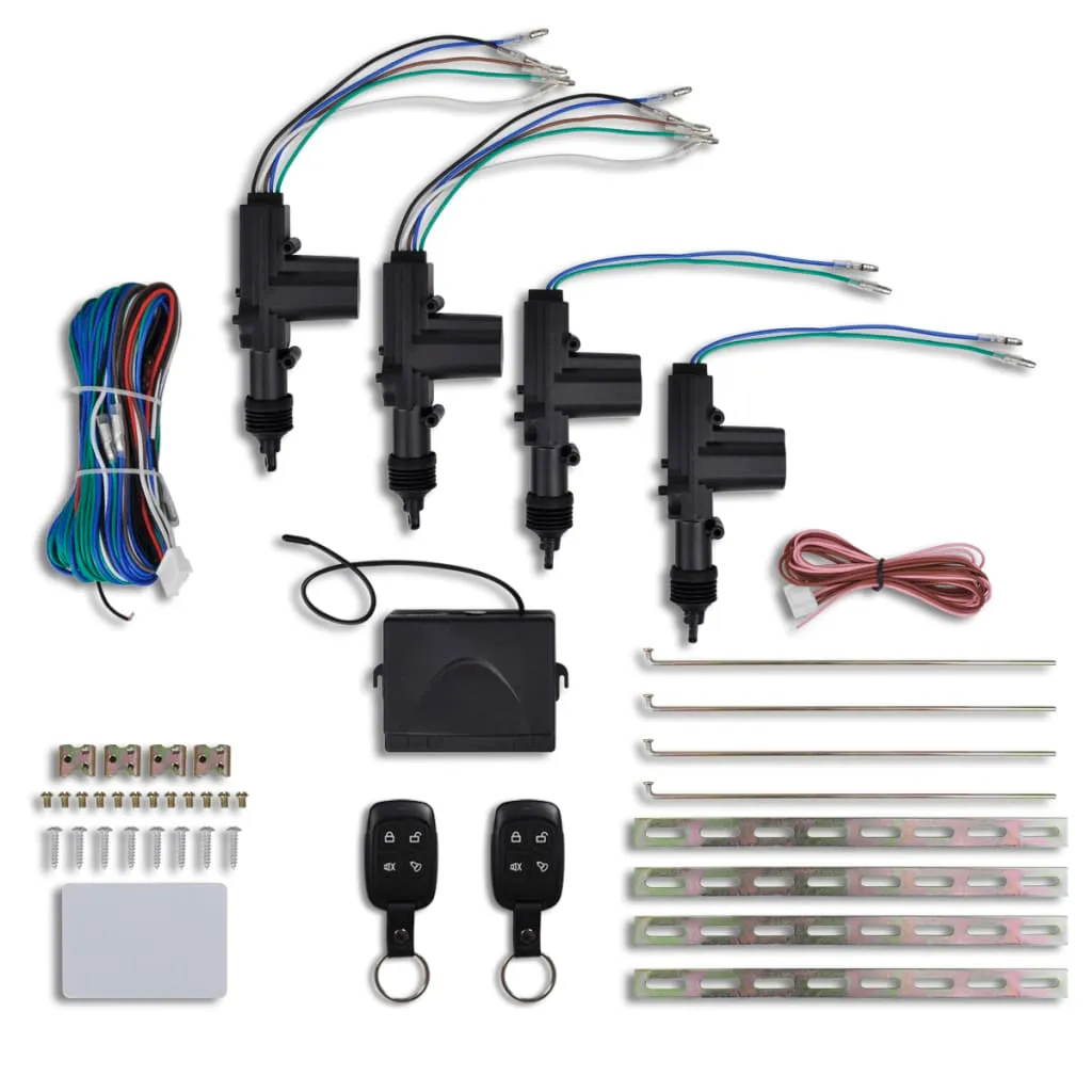 vidaXL Set Auto Chiusura Centralizzata con 2 Telecomandi 4 Motori 12 V