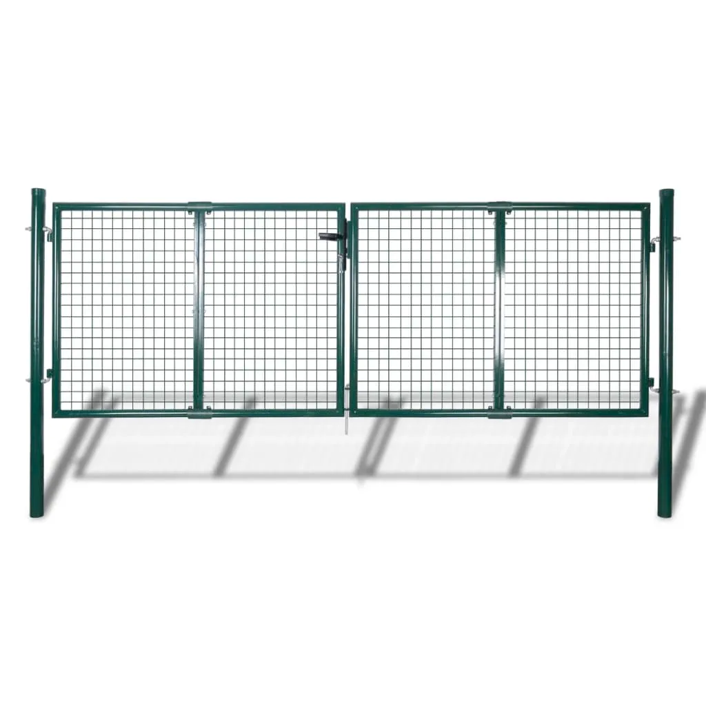 vidaXL Cancello per Giardino in Rete Metallica 289x75 cm/306x125 cm