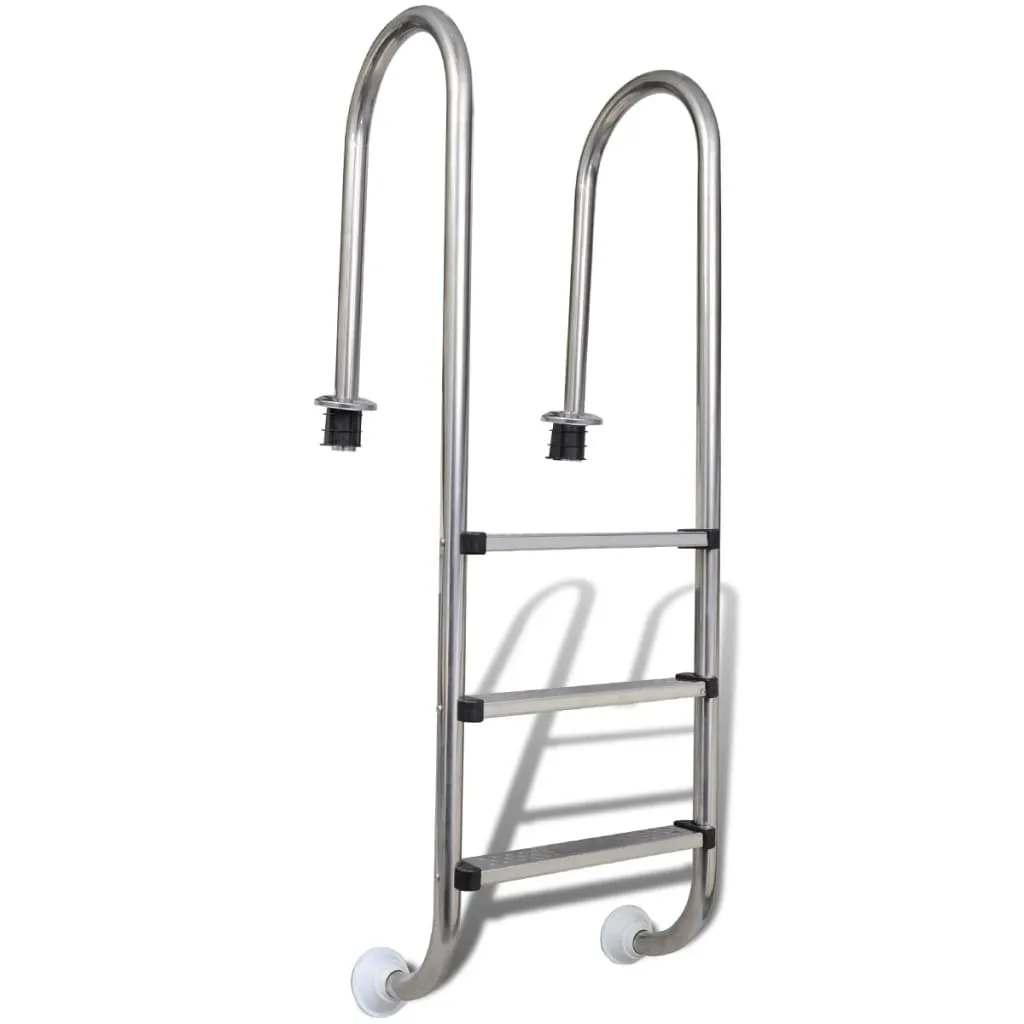 vidaXL Scaletta per Piscina 3 Gradini in Acciaio Inox 304 120 cm