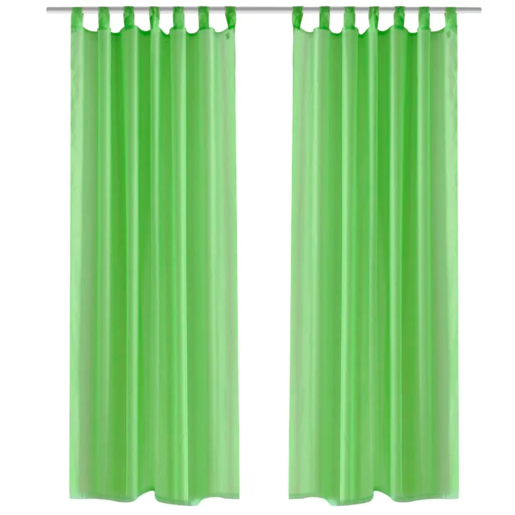 vidaXL Tende Trasparenti 2 pz Verde Mela 140 x 175 cm