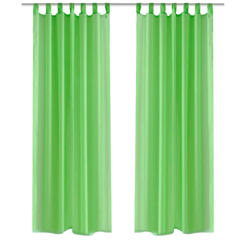 vidaXL Tende Trasparenti 2 pz Verde Mela 140 x 225 cm