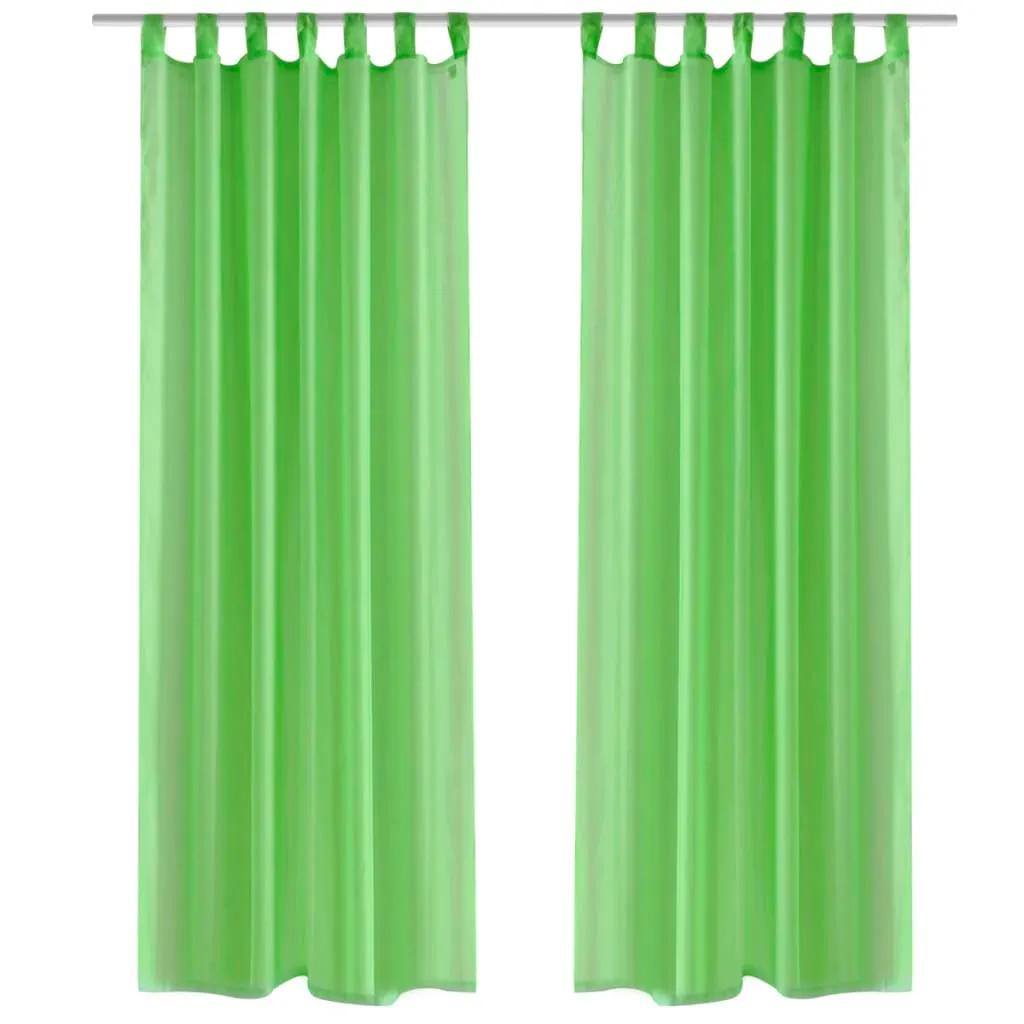 vidaXL Tende Trasparenti 2 pz Verde Mela 140 x 245 cm