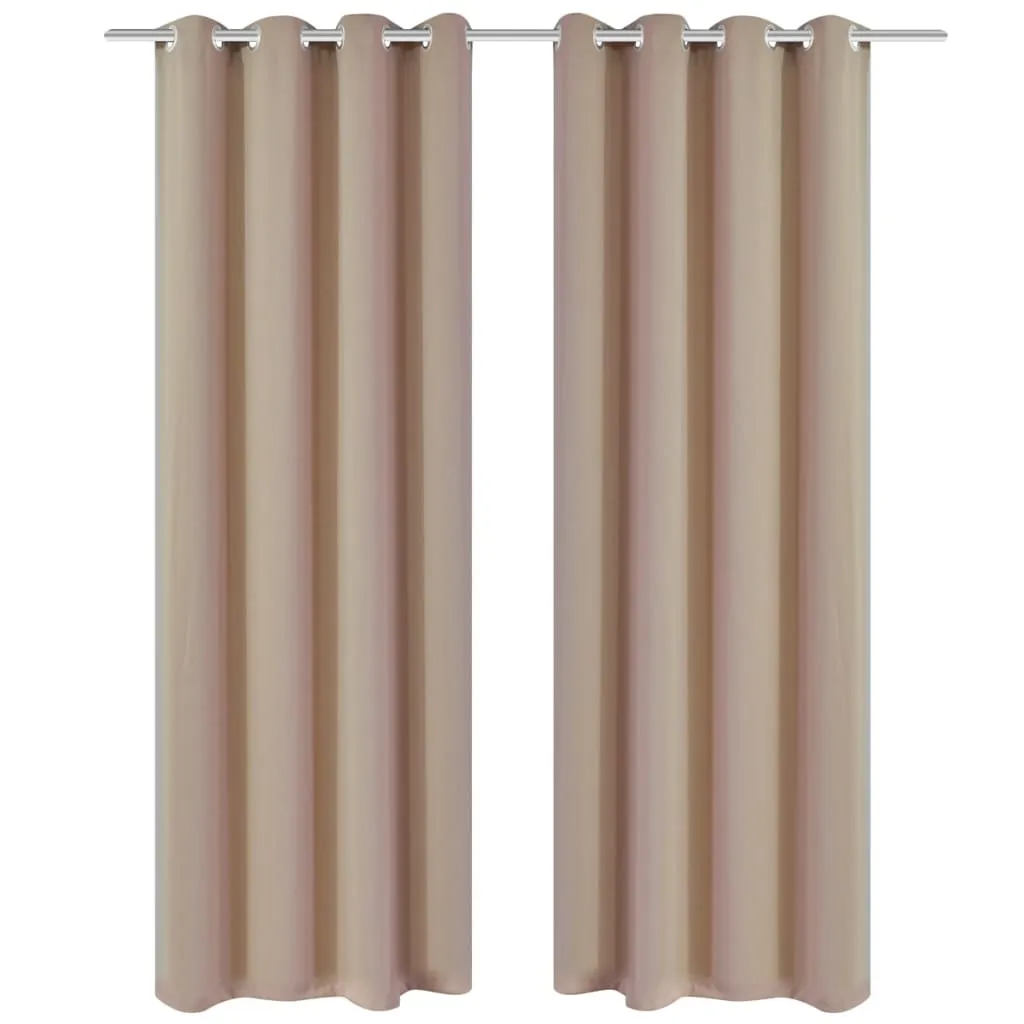 Tende Oscuranti Blackout Crema con Anelli di Metallo 135 x 245 cm 2 pz