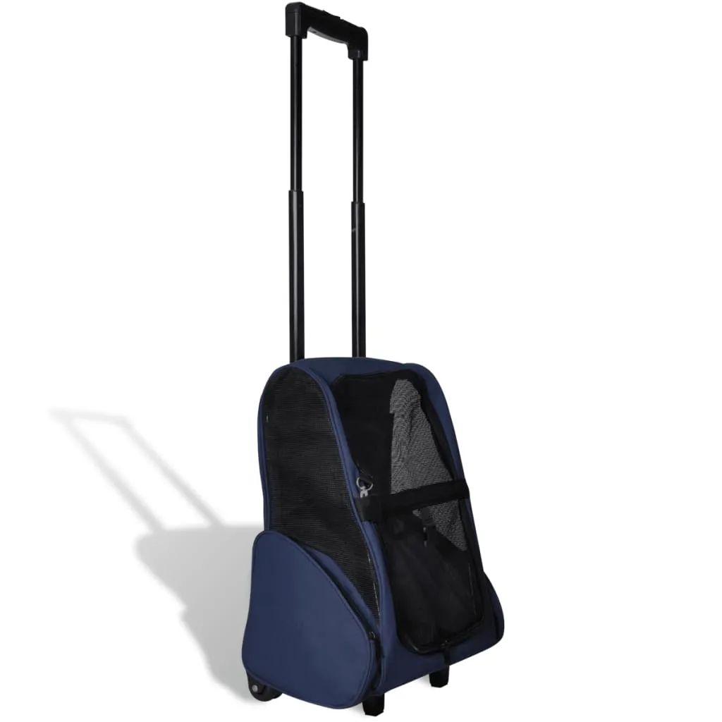 vidaXL Trolley Trasportino per Animali Pieghevole Multifunzione Blu