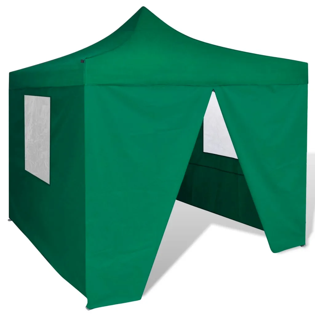 vidaXL Tenda Pieghevole Verde 3 x 3 m con 4 Pareti