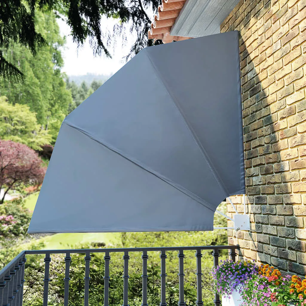 vidaXL Tenda Laterale per Balcone Pieghevole Grigio 210x210 cm