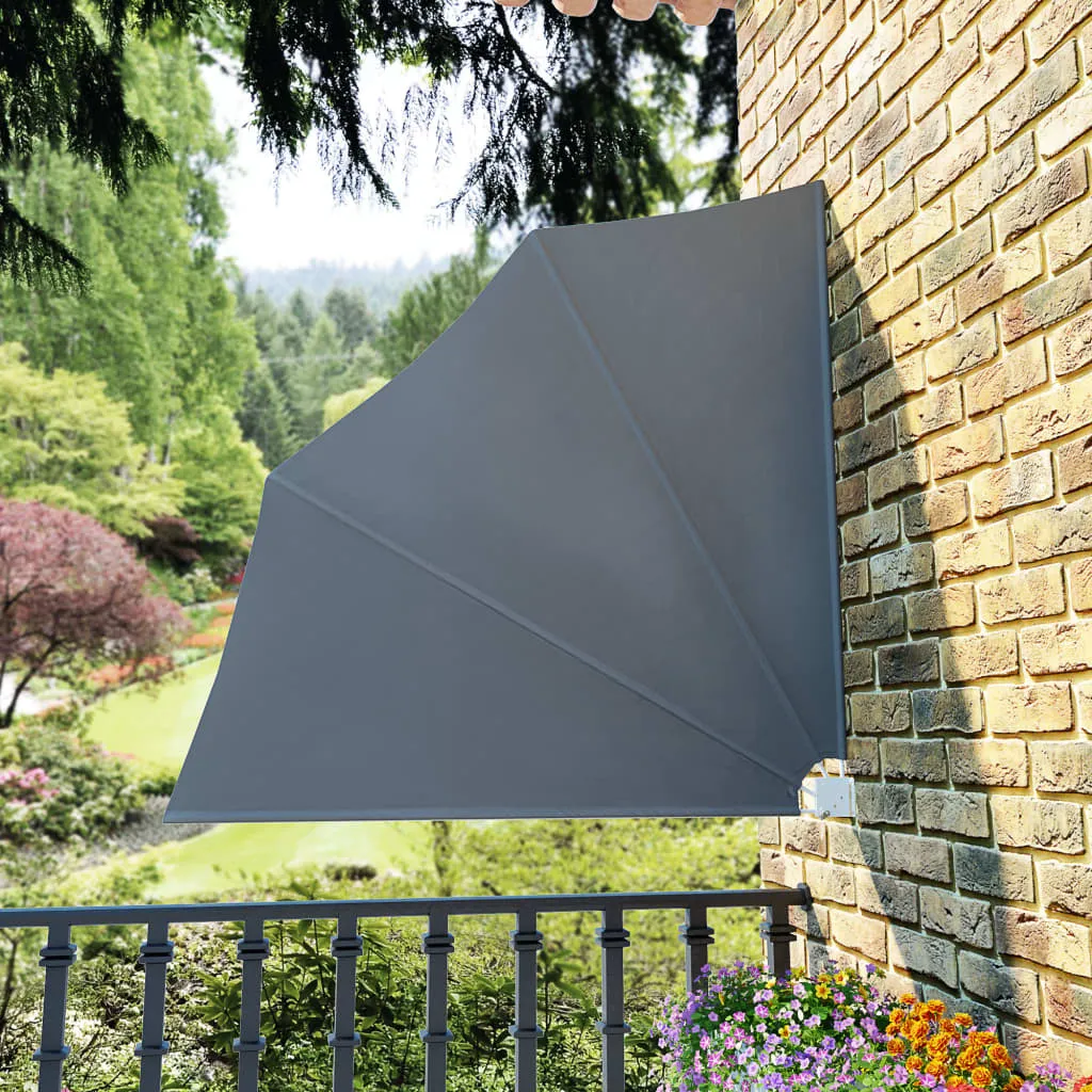 vidaXL Tenda Laterale per Balcone Pieghevole Grigia 140x140 cm