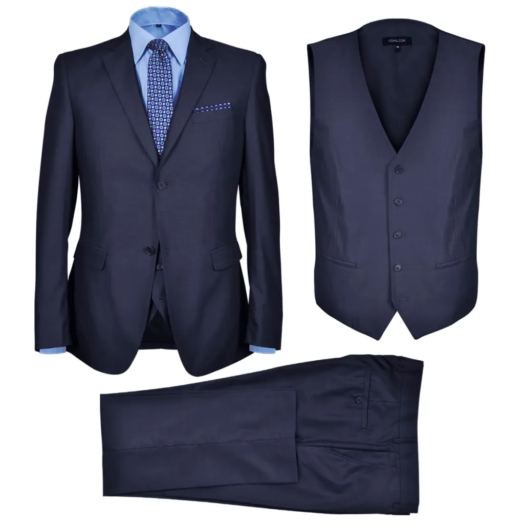 vidaXL Completo Uomo Business 3 Pezzi Misura 54 Blu Marino