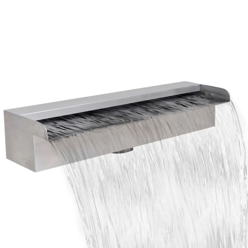 vidaXL Fontana a Cascata per Giardino Rettangolare Acciaio Inox 45 cm