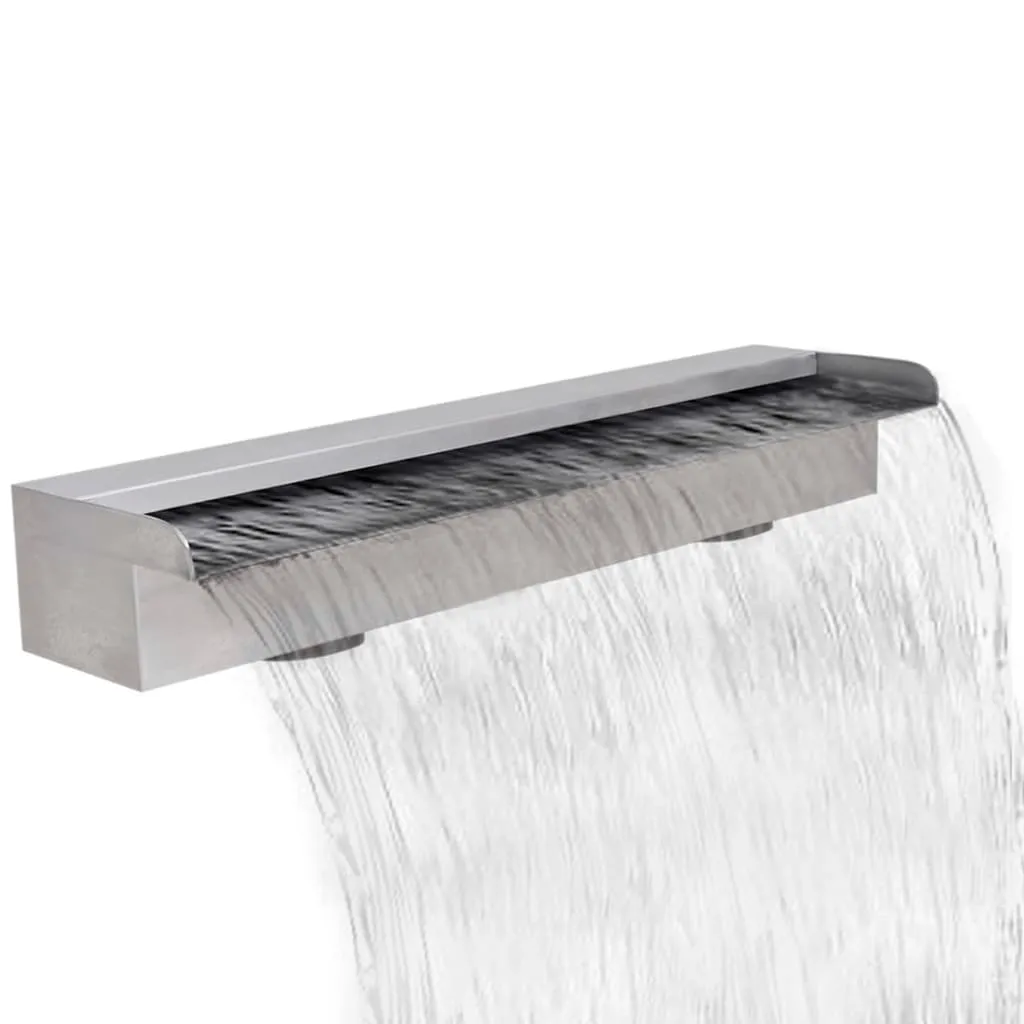 vidaXL Fontana a Cascata per Giardino Rettangolare Acciaio Inox 60 cm