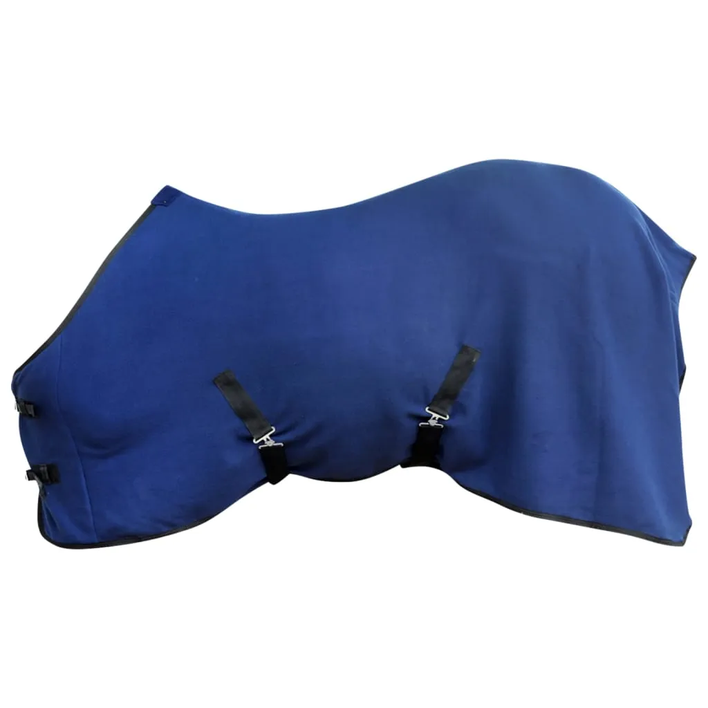 Coperta in pile con sovraccinghie 125 cm blu per cavalli