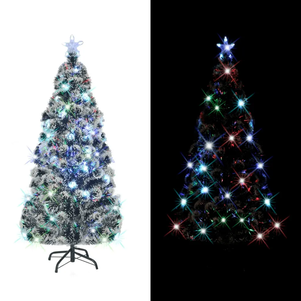 vidaXL Albero di Natale Preilluminato con Supporto 150 cm Fibra Ottica