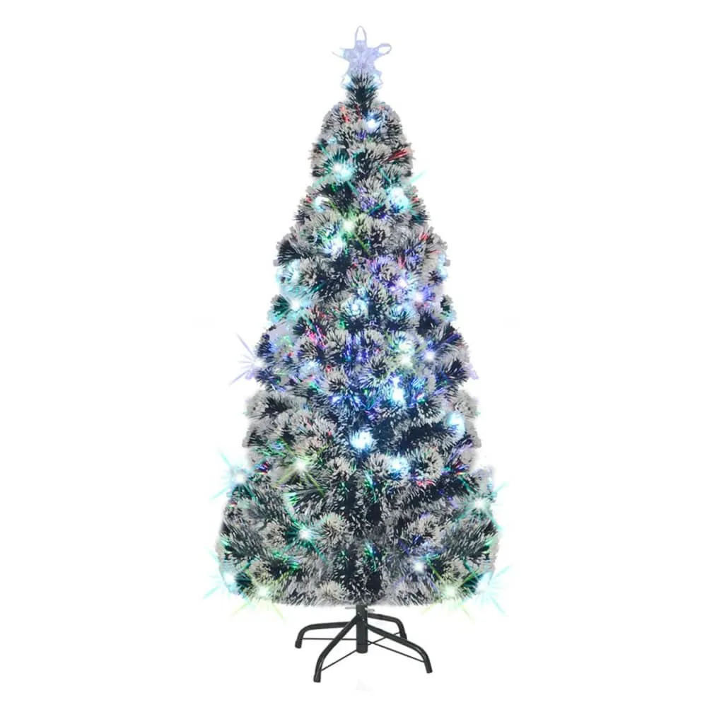 vidaXL Albero di Natale Preilluminato con Supporto 180 cm Fibra Ottica