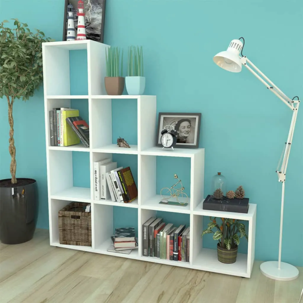 vidaXL Libreria / Scaffale Espositore a Scala 142 cm Bianco