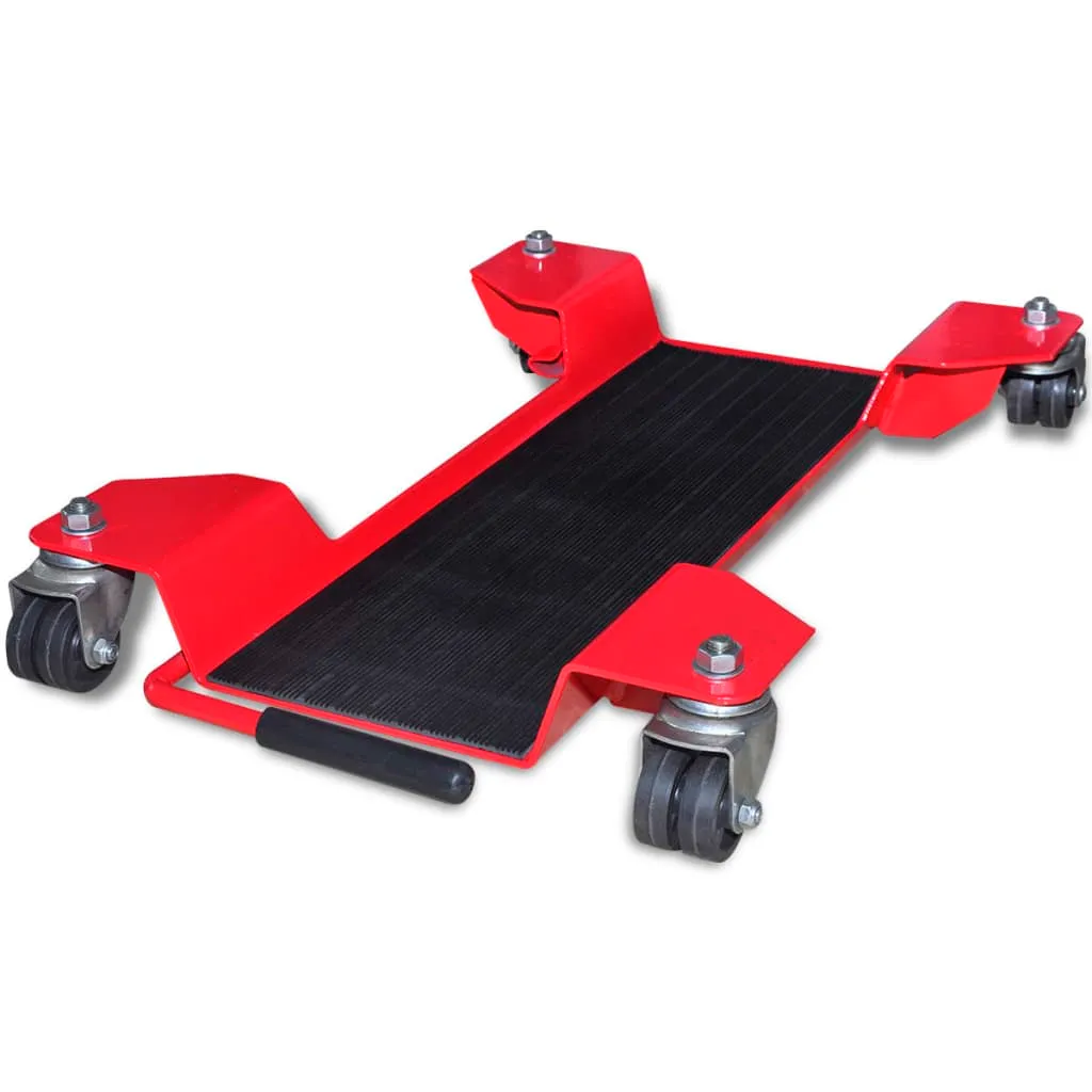 vidaXL Carrello Sposta Moto Rosso