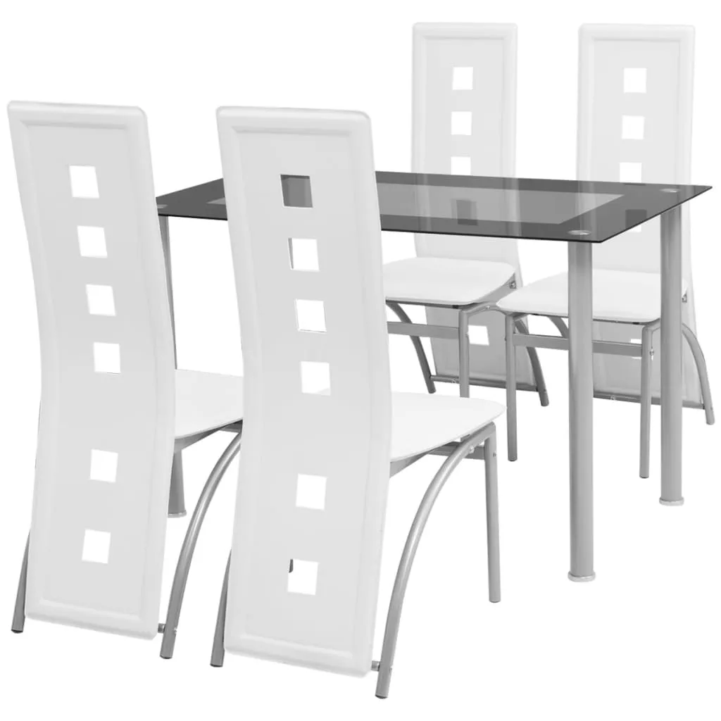 vidaXL Set Sala Da Pranzo 5 Pezzi Bianco