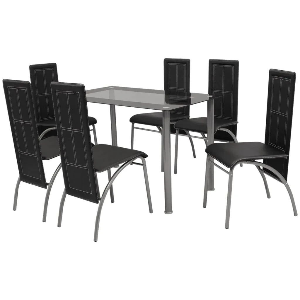 vidaXL Set Sala Da Pranzo 7 Pezzi Nero