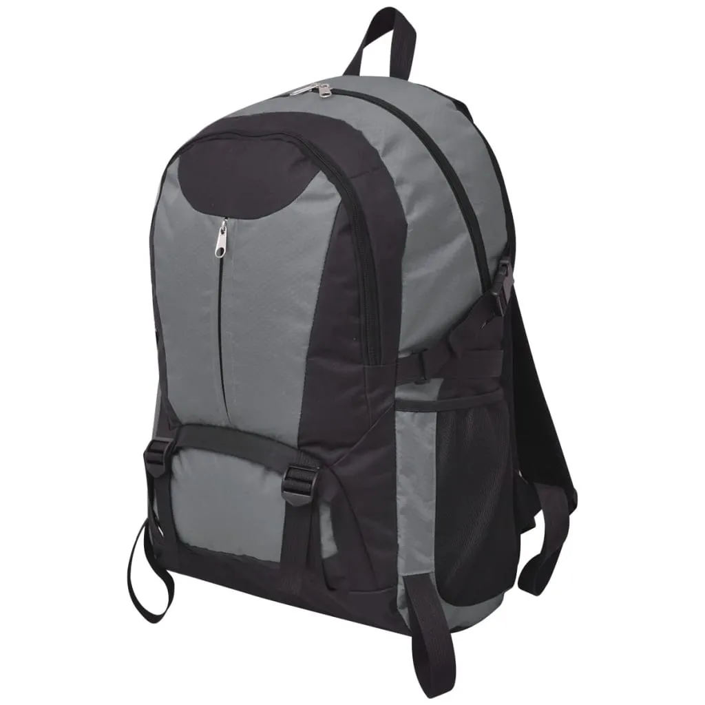 vidaXL Zaino da Trekking 40L Nero e Grigio