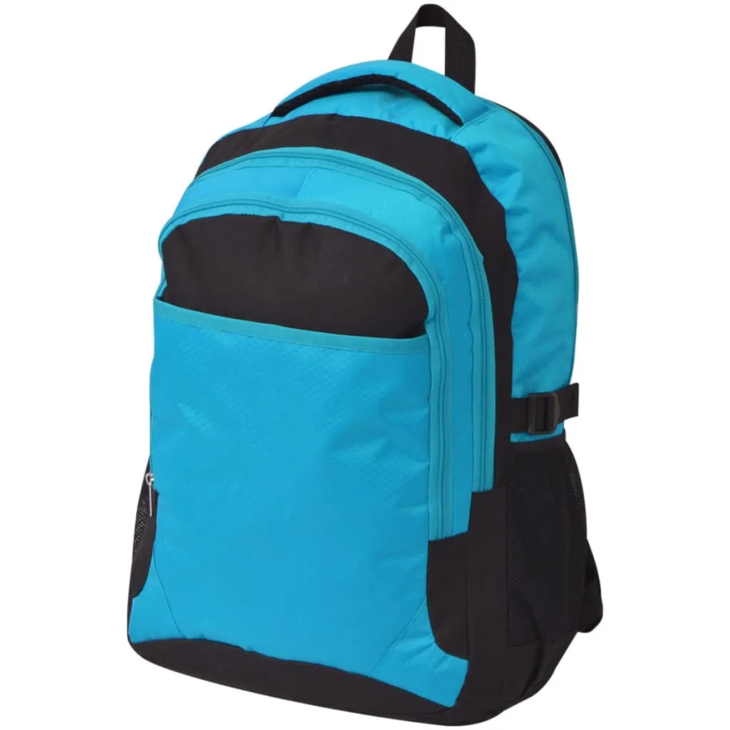 vidaXL Zaino da Scuola 40 L Nero e Blu